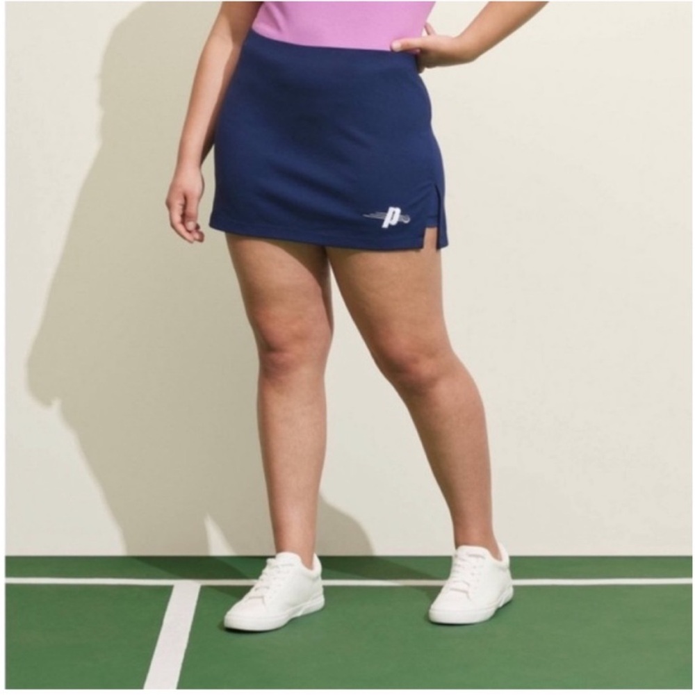 Prince Pickleball Tennis Mini Skort Skirt over Shorts Navy Blue Women XXL